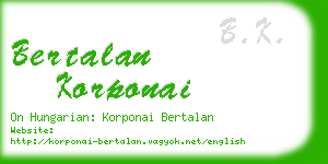 bertalan korponai business card